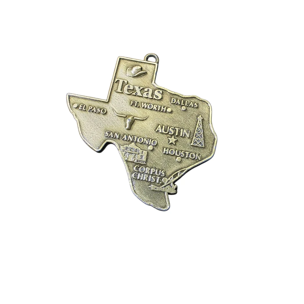 Texas State Map Souvenir Pendant